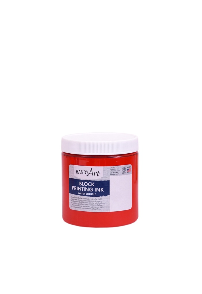 Handy Art Block Printing Ink Red 8oz **ND**