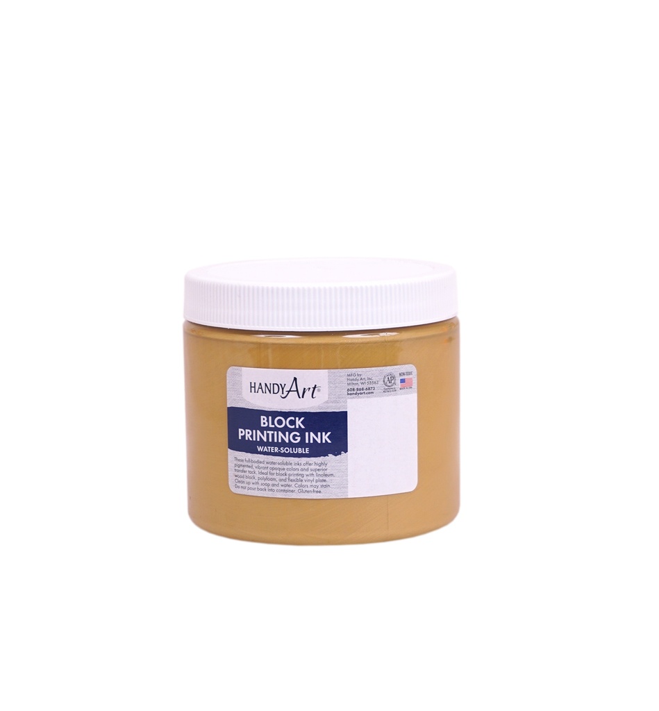 Handy Art Block Printing Ink Gold 16oz **ND**