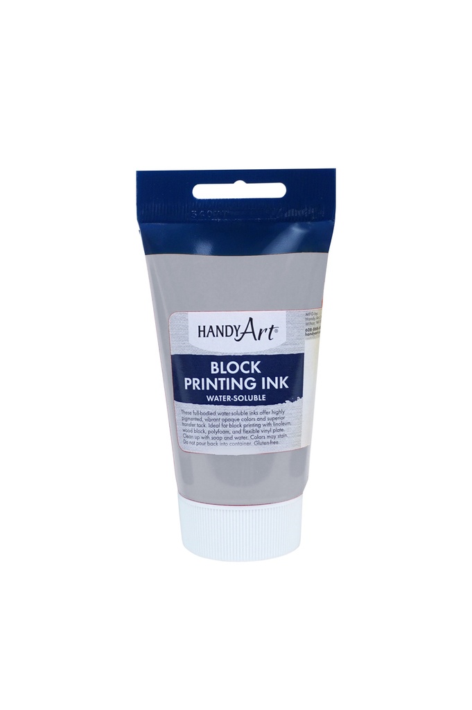 Handy Art Block Printing Ink Silver 2.5oz **ND**