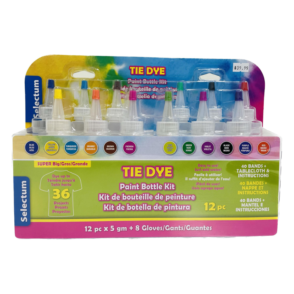 Selectum Tie Dye Kit 12pc x 5gms + 8 Gloves *ND*