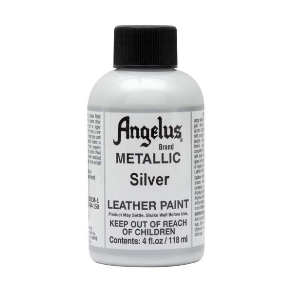 Angelus Acrylic Leather Paint Metallic Silver 4oz **SO**