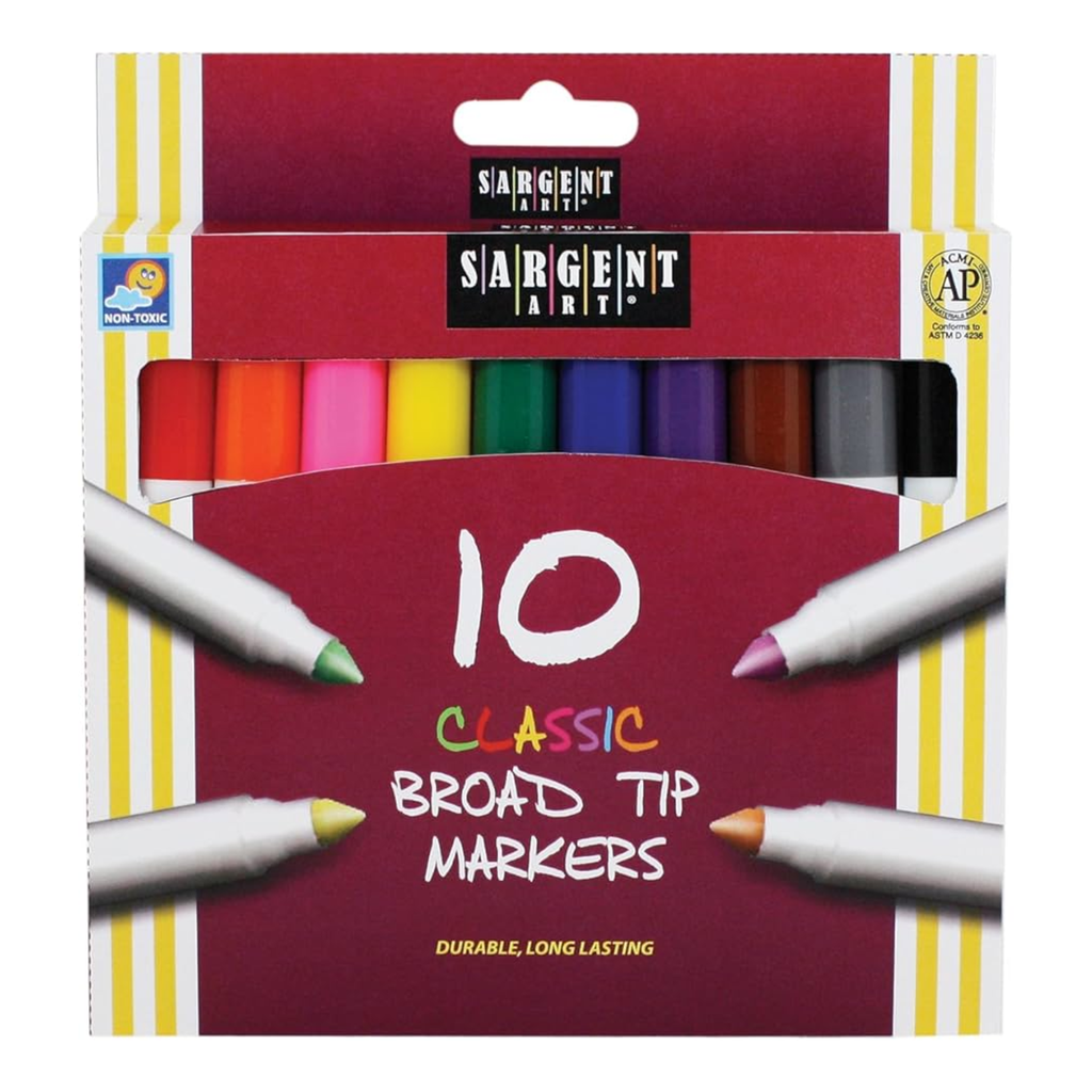 Markers Broad Tip Classic 10 Count Sargent Art