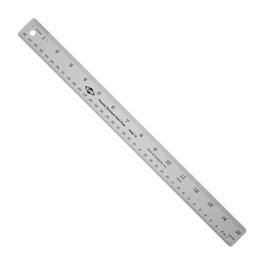 Alvin Stainless Steel Corked Back Ruler 15"