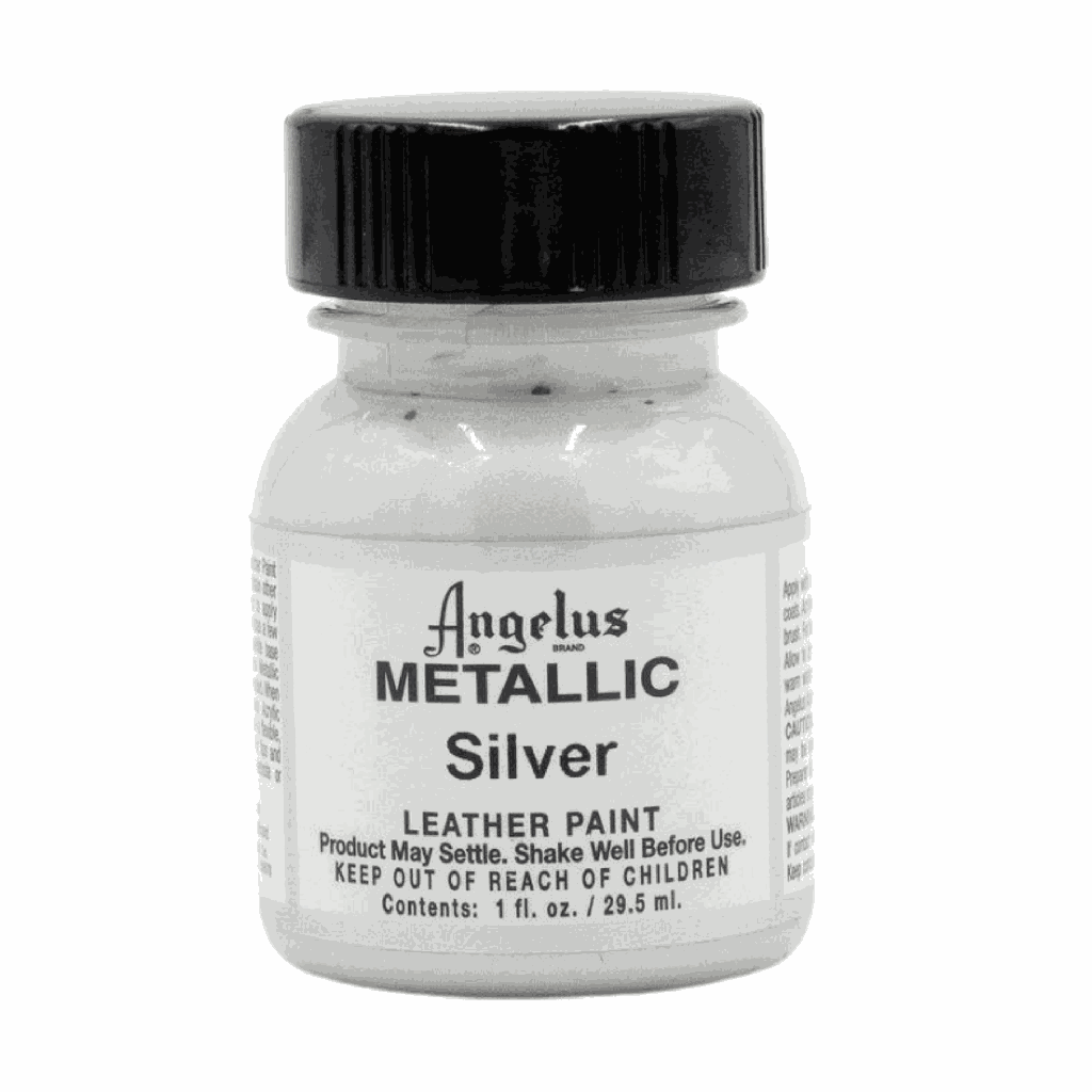 Angelus Acrylic Leather Paint Metallic Silver 1oz