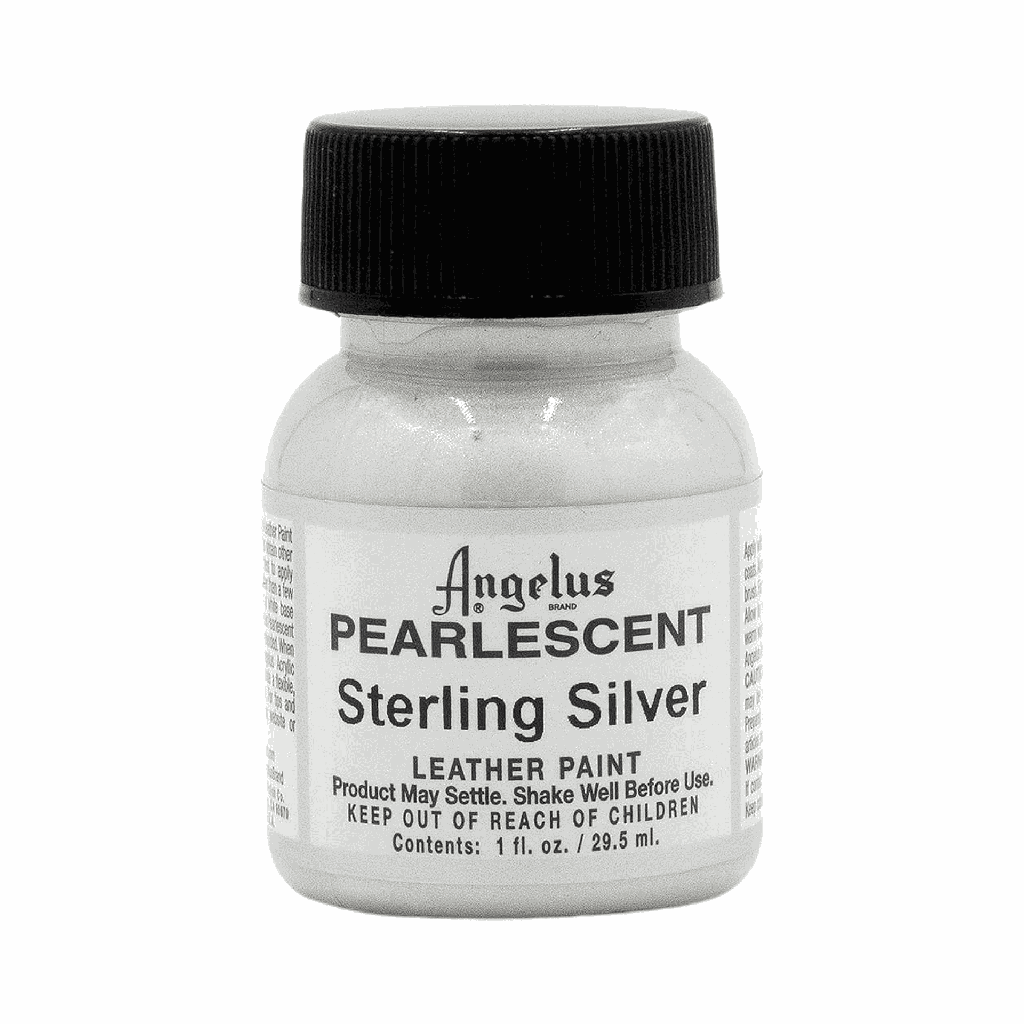 Angelus Acrylic Leather Paint Pearlescent Sterling Silver 1oz