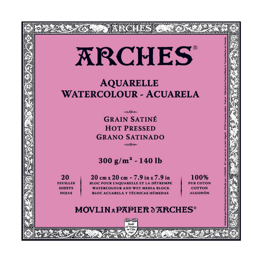Arches Watercolour Block HP 7.9"x7.9" 140lb