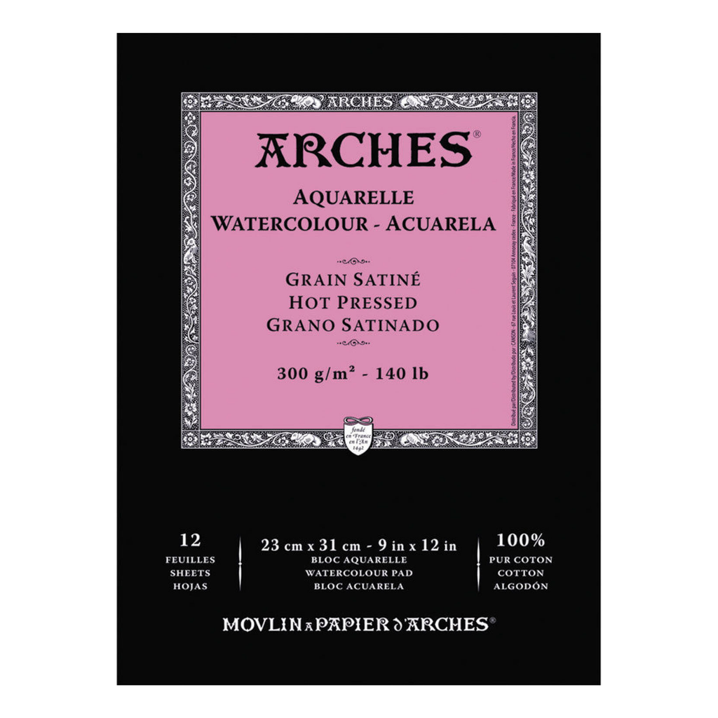 Arches Watercolour Pad HP 9"x12" 140lb