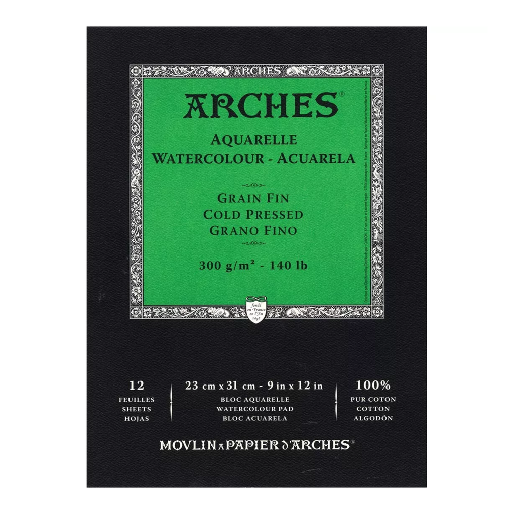 Arches Watercolour Pad CP 140lb 9" x 12" 12 Sheets