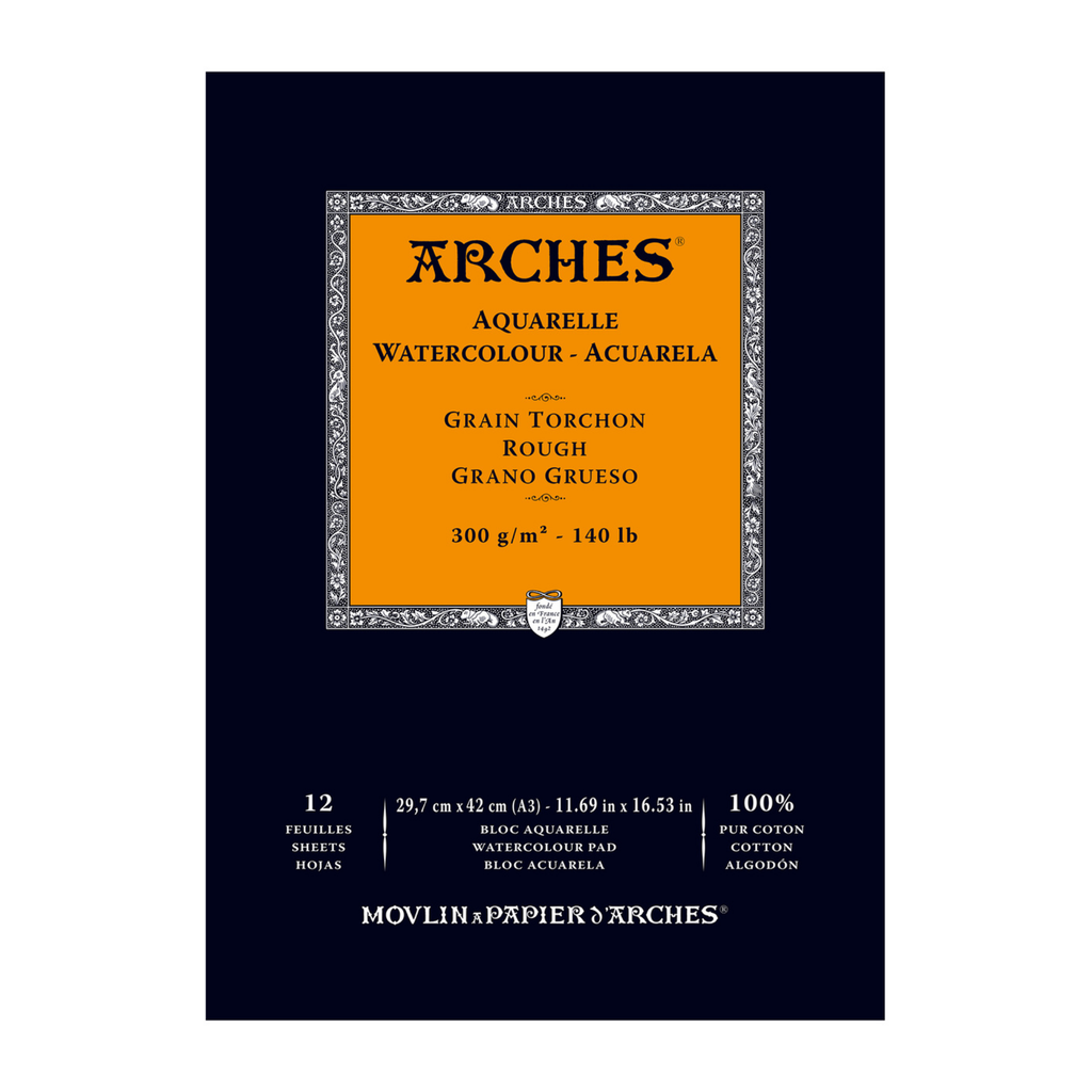 Arches Watercolour Pad R 140lb 11.69" x 16.53" 12 Sheets