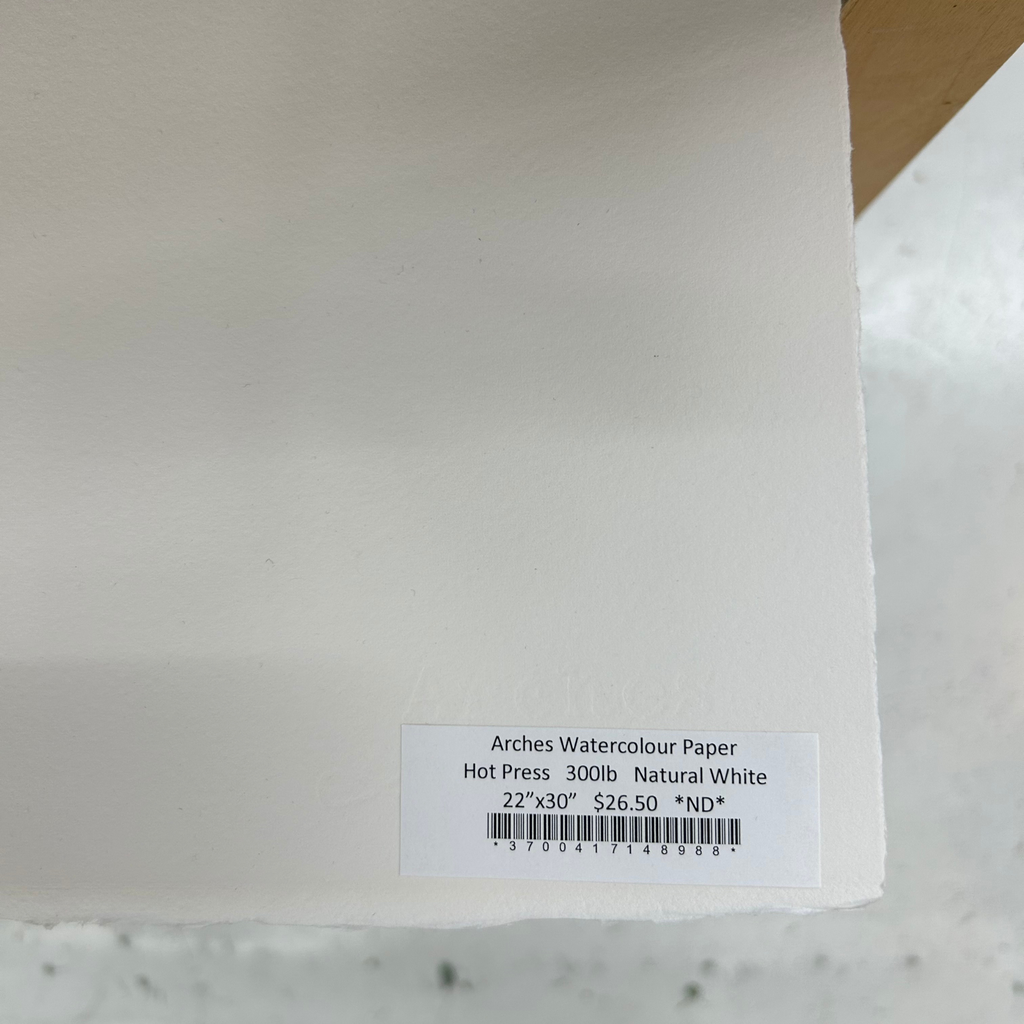 Arches Watercolour Paper HP 300lb Natural White 22"x 30" **ND**