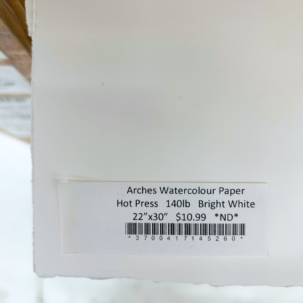 Arches Watercolour Sheet 22"x30" Bright White 140lb HP **ND**