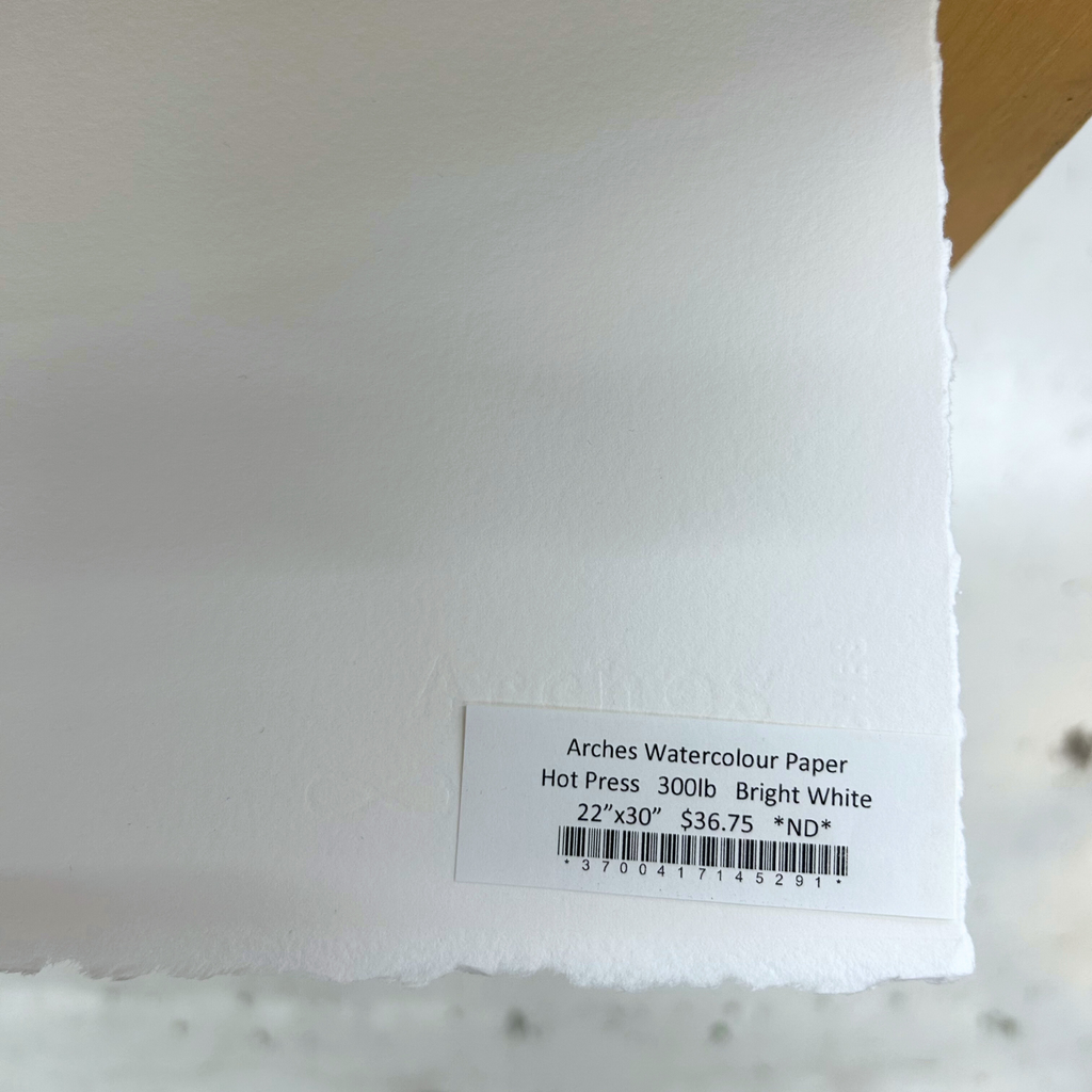 Arches Watercolour Paper HP 300lb Bright White 22"x30" **ND**