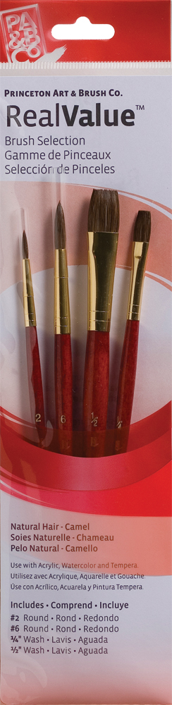 Brush Set 9121 Real Value Series - Camel Set of 4 brushes