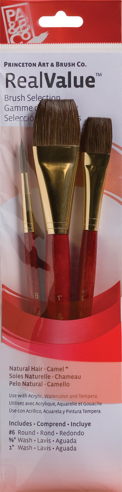 Brush Set 9122 Real Value Series - Camel Set of 3 brushes