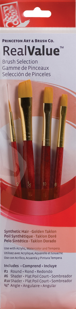 Brush Set 9123 Real Value Series - Golden Taklon Set of 4 brushes