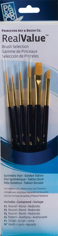Brush Set 9132 Real Value Series - Golden Taklon Set of 6 brushes