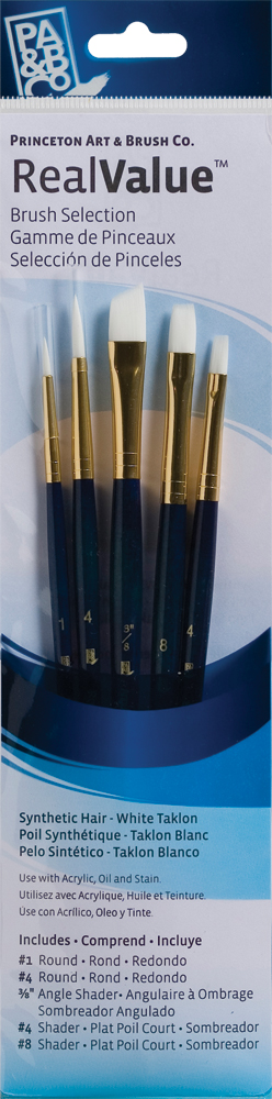 Brush Set 9136 Real Value Series - White Taklon Set of 5 brushes