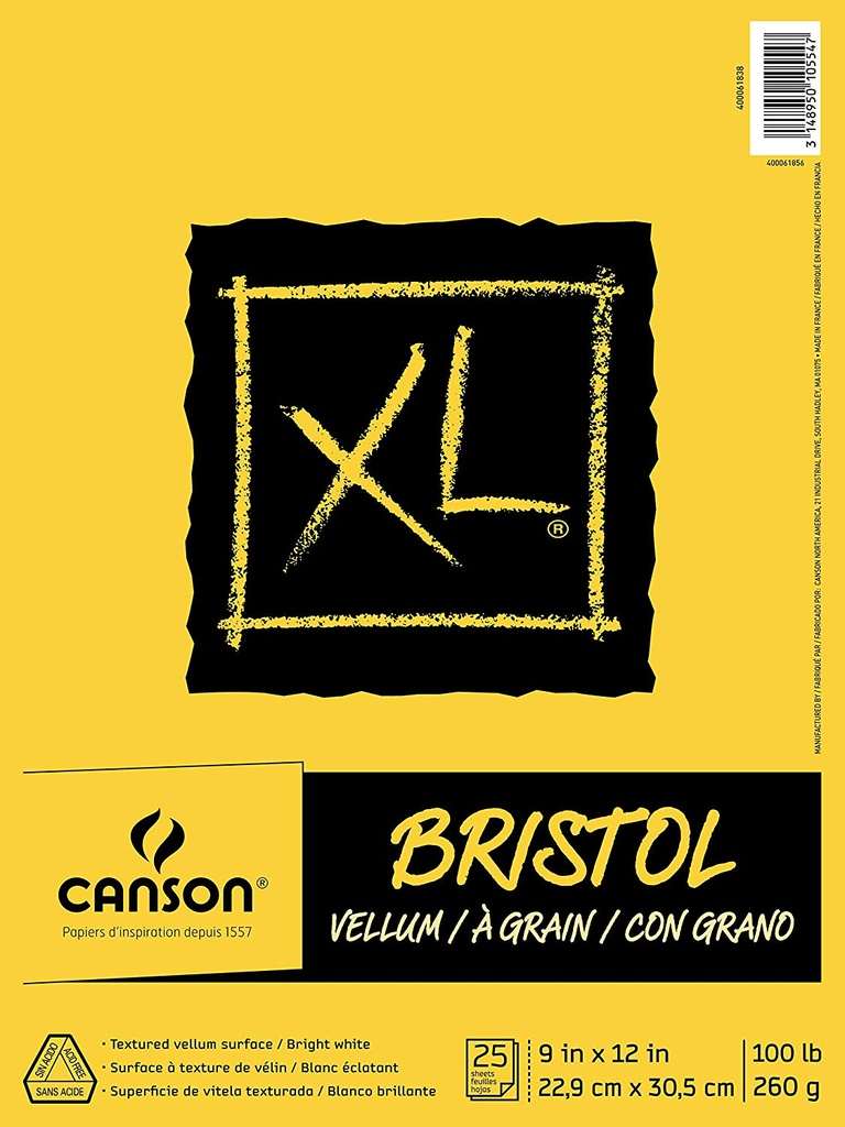 Canson XL Bristol Vellum Pad 9x12 100lb