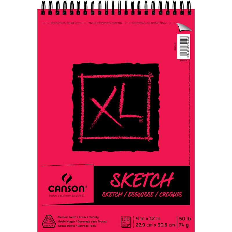Canson XL Sketch Top Coil 9x12 50lb
