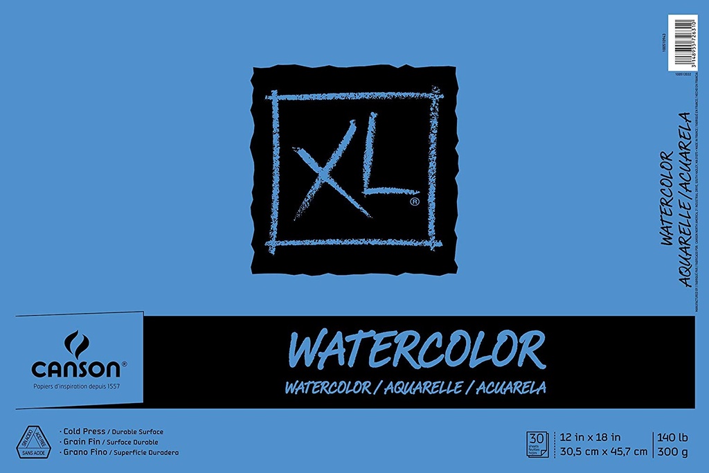 Canson XL Watercolor pad 12x18 140lb