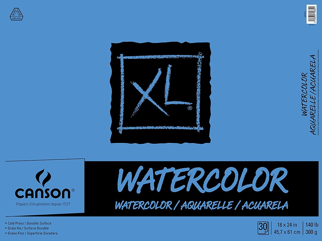 Canson XL Watercolor pad 18x24 140lb