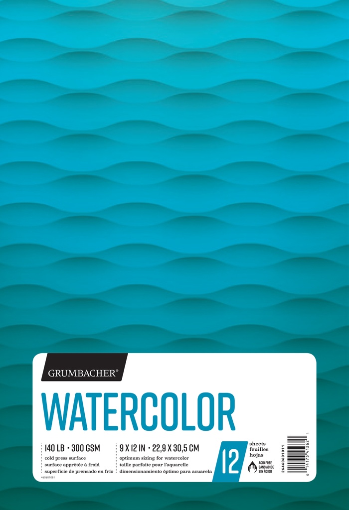 Chartpak Pad in & out PAGES Grumbacher Watercolour 140lb 9"x12"