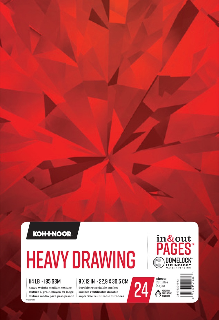 Chartpak Pad in & out PAGES Koh-I-Noor Heavy Drawing 114lb 9"x12"