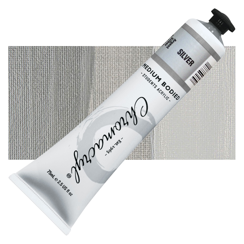 Chromacryl Medium Bodied Student Acrylic 75ml Tube Silver   **ND**