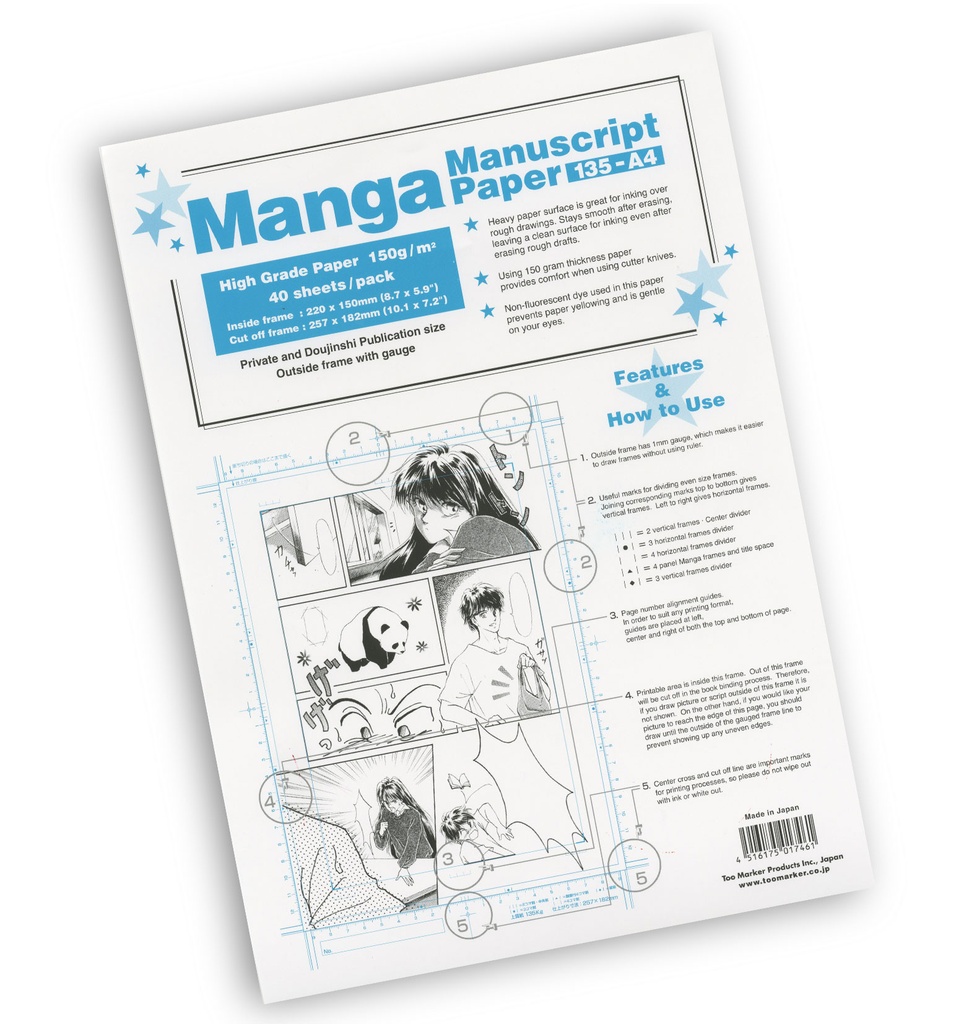 Copic Manga Manuscript Paper 135-A4 40 Sheets **ND**