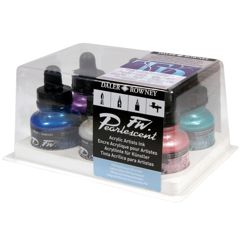 Daler Rowney FW Ink Set Pearlescent Effect(6x 29.5ml)