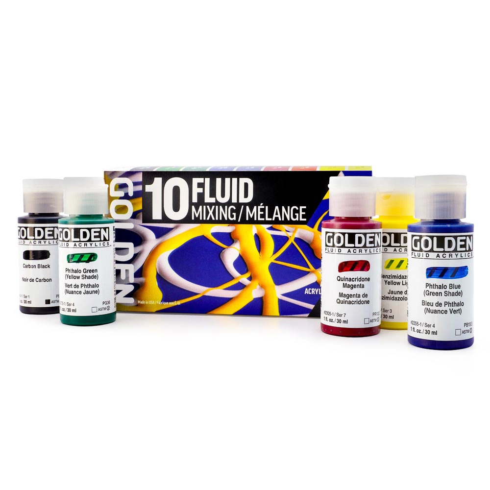 Golden Fluid Mixing Set 10 x 1fl oz. **ND**