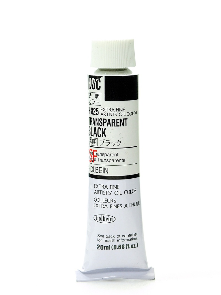 Holbein Artists Oil 20ml H825 Trans. Black SB