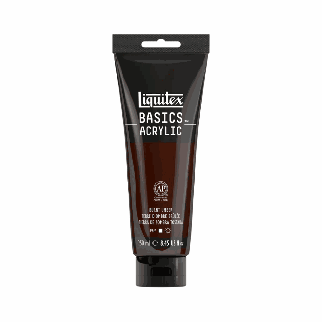 Liquitex BASICS Acrylic 250ml Burnt Umber *ND*