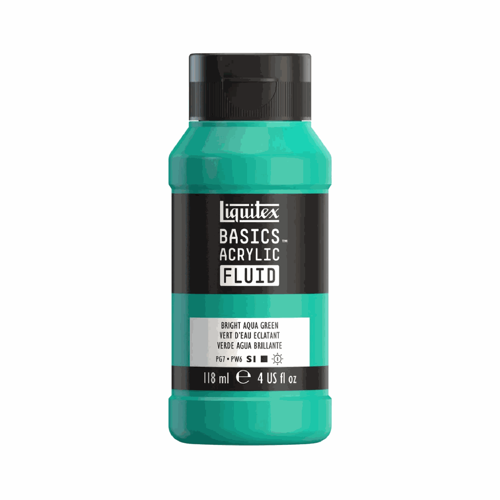 Liquitex Basics Fluid Acrylic 4oz Bright Aqua Green **ND**
