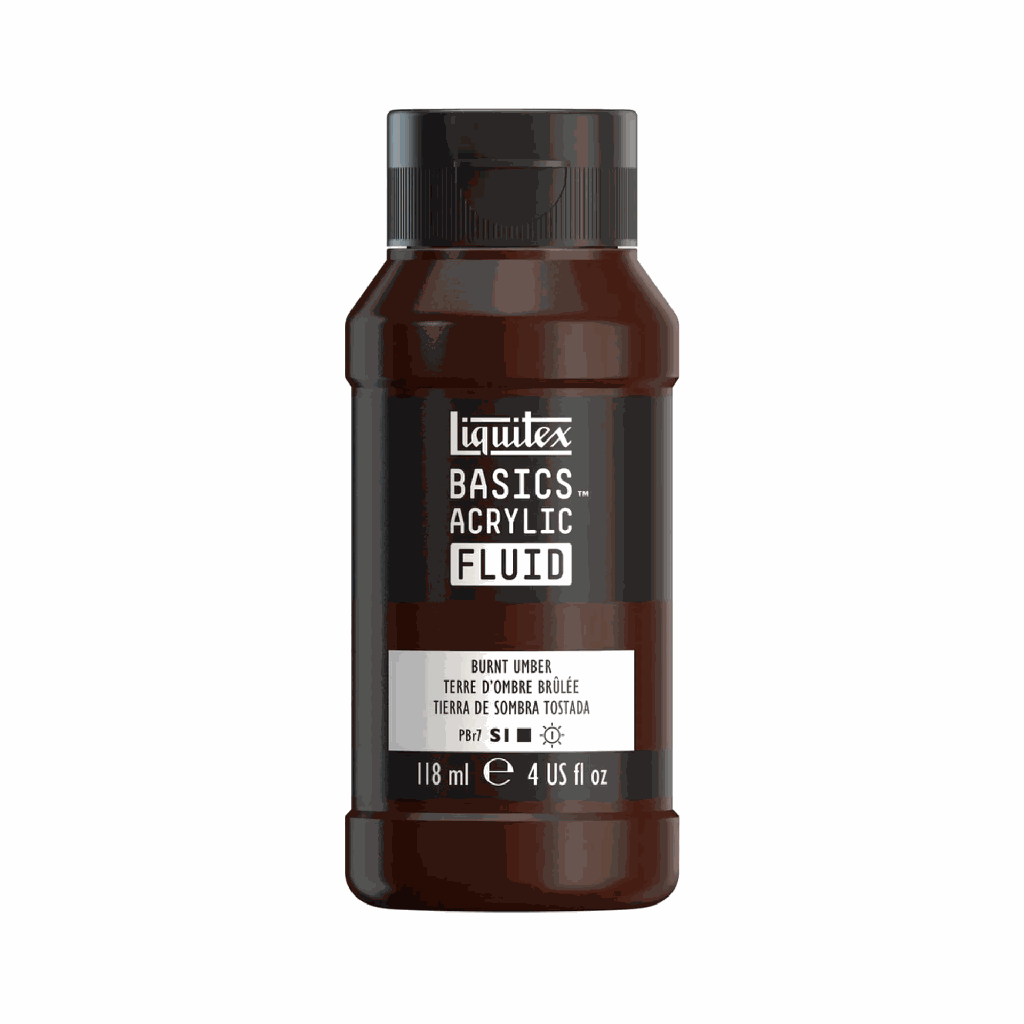 Liquitex Basics Fluid Acrylic 4oz Burnt Umber **ND**