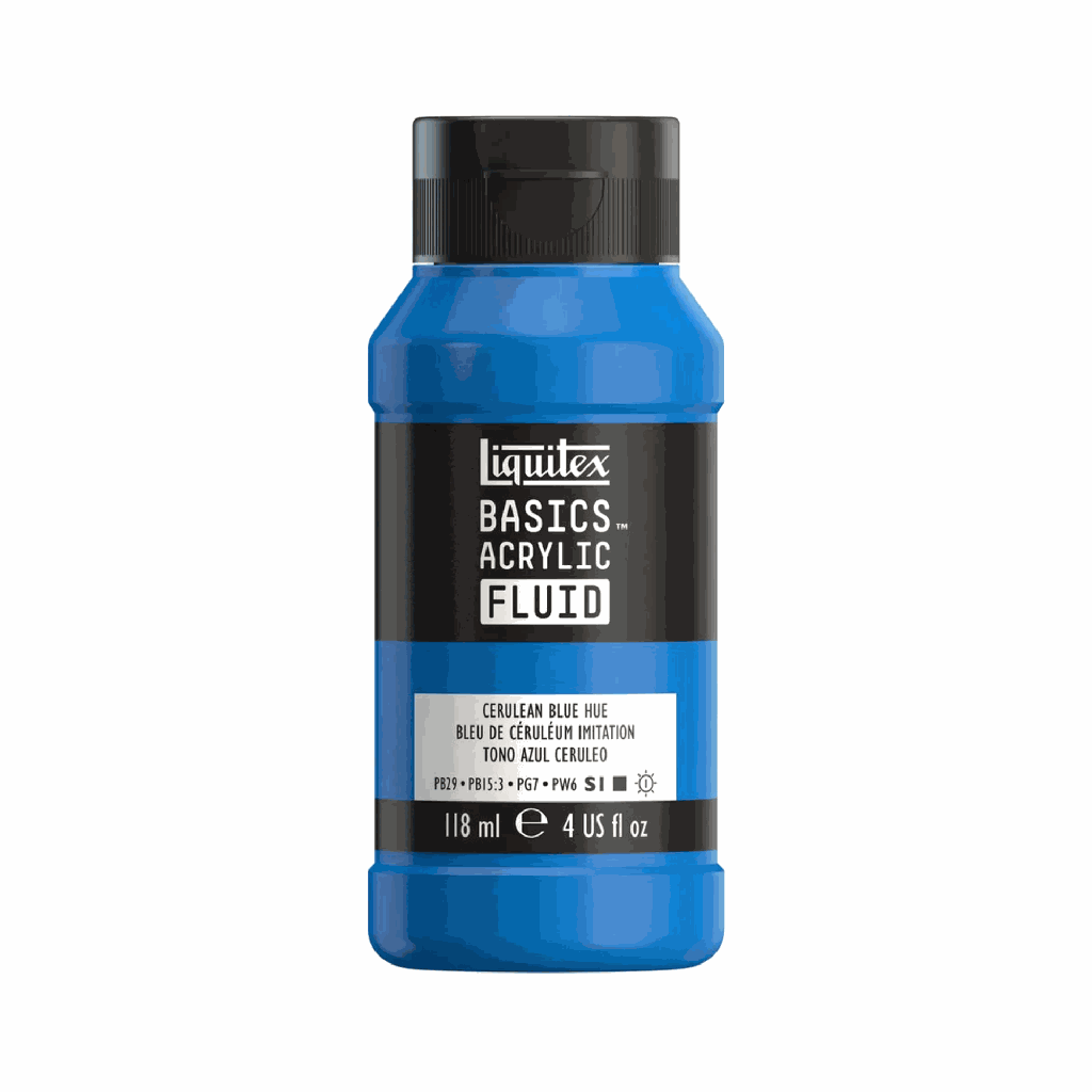 Liquitex Basics Fluid Acrylic 4oz Cerulean Blue Hue **ND**
