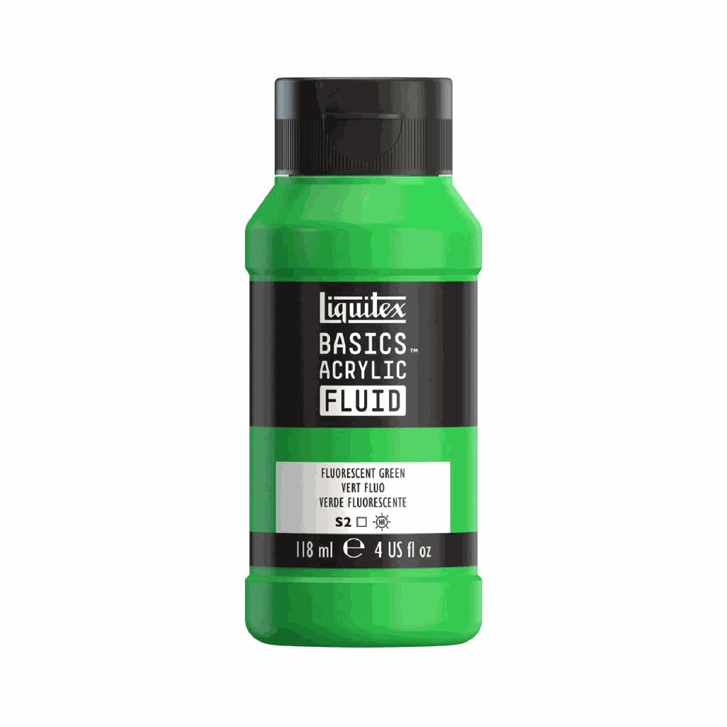 Liquitex Basics Fluid Acrylic 4oz Fluorescent Green **ND**