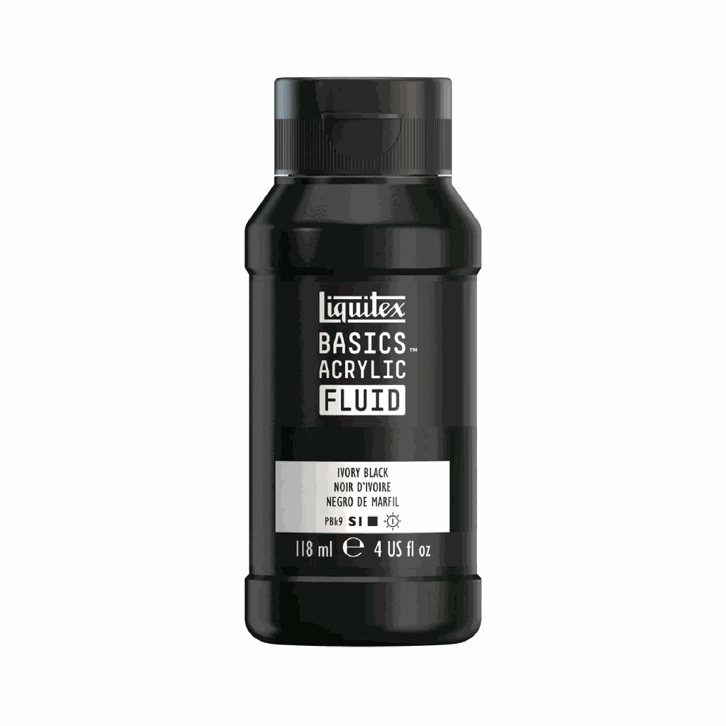 Liquitex Basics Fluid Acrylic 4oz Ivory Black **ND**