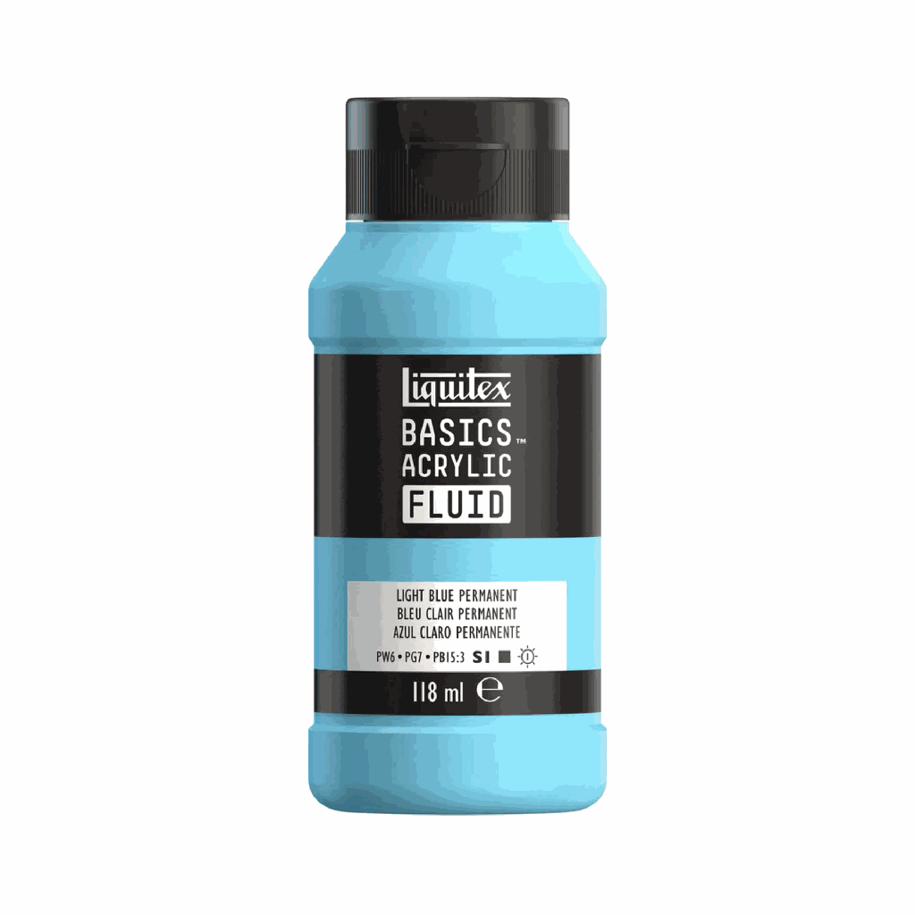 Liquitex Basics Fluid Acrylic 4oz Light Blue Permanent **ND**