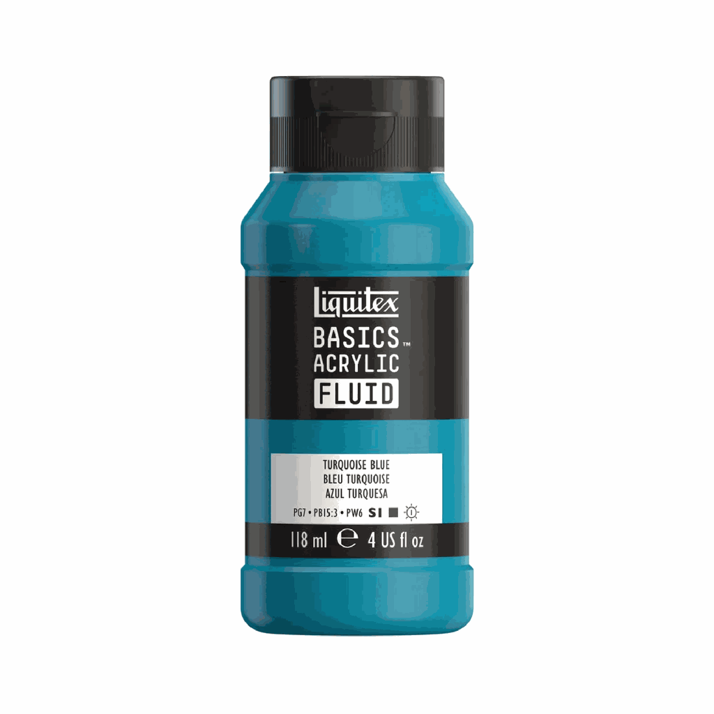 Liquitex Basics Fluid Acrylic 4oz Turquoise Blue **ND**
