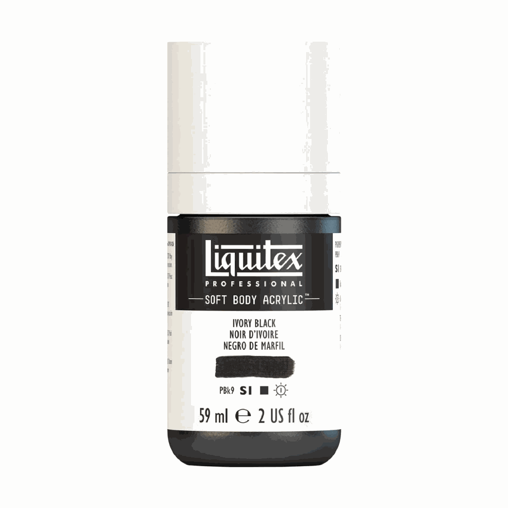 Liquitex Soft Body Acrylic 2oz. Jar Ivory Black S1 **ND**