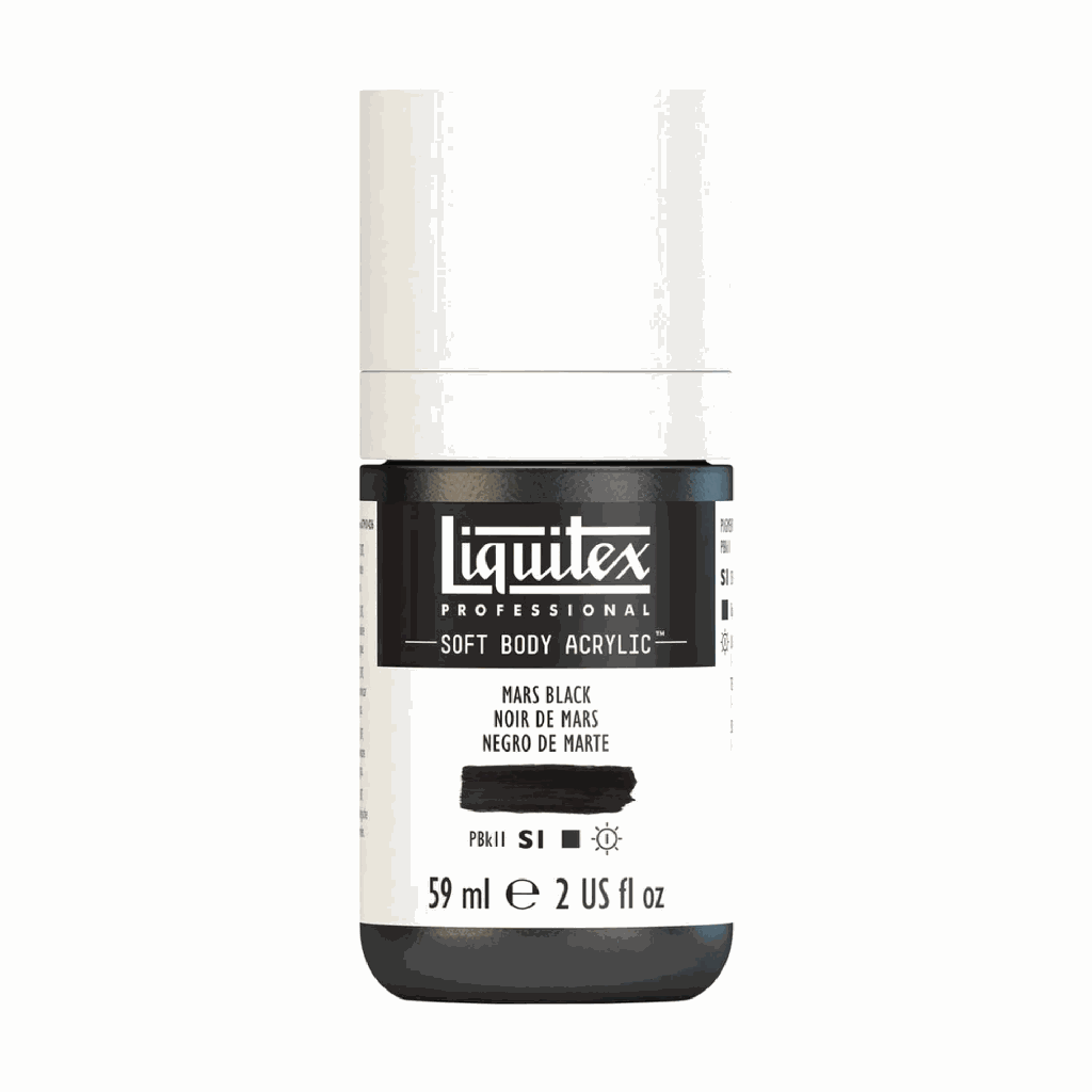 Liquitex Soft Body Acrylic 2oz. Jar Mars Black S1 **ND**