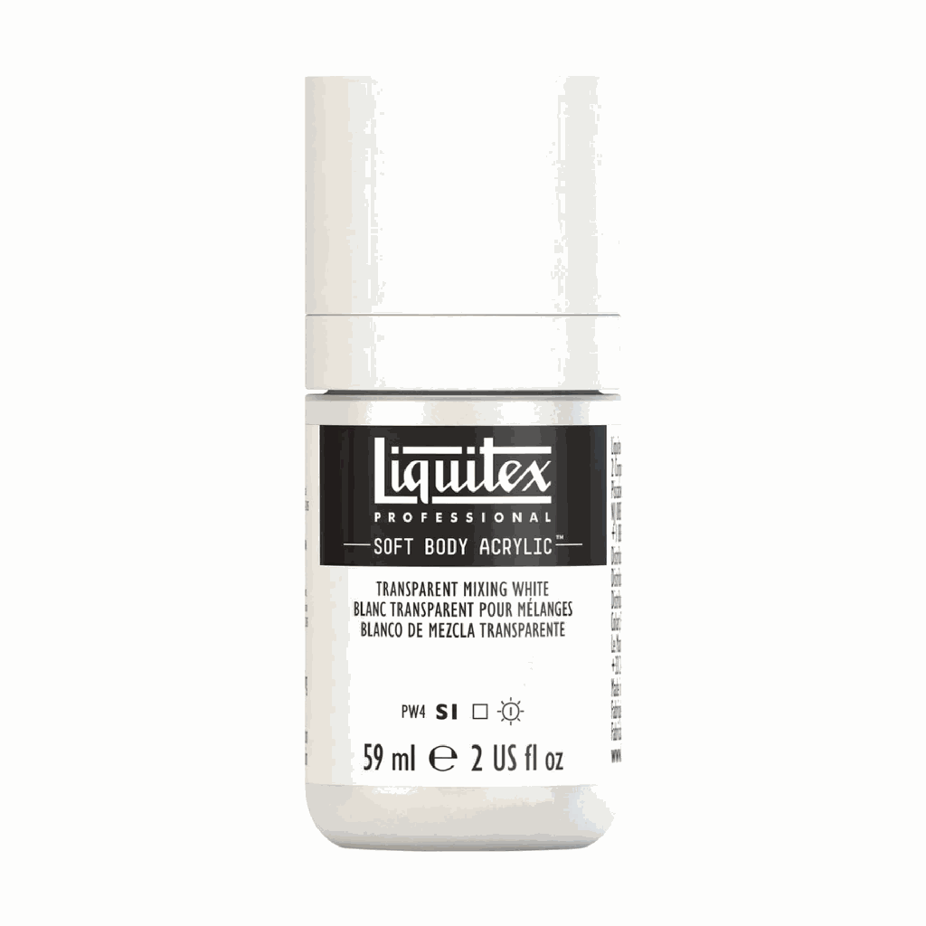 Liquitex Soft Body Acrylic 2oz. Jar Transparent Mixing White S1 **ND**