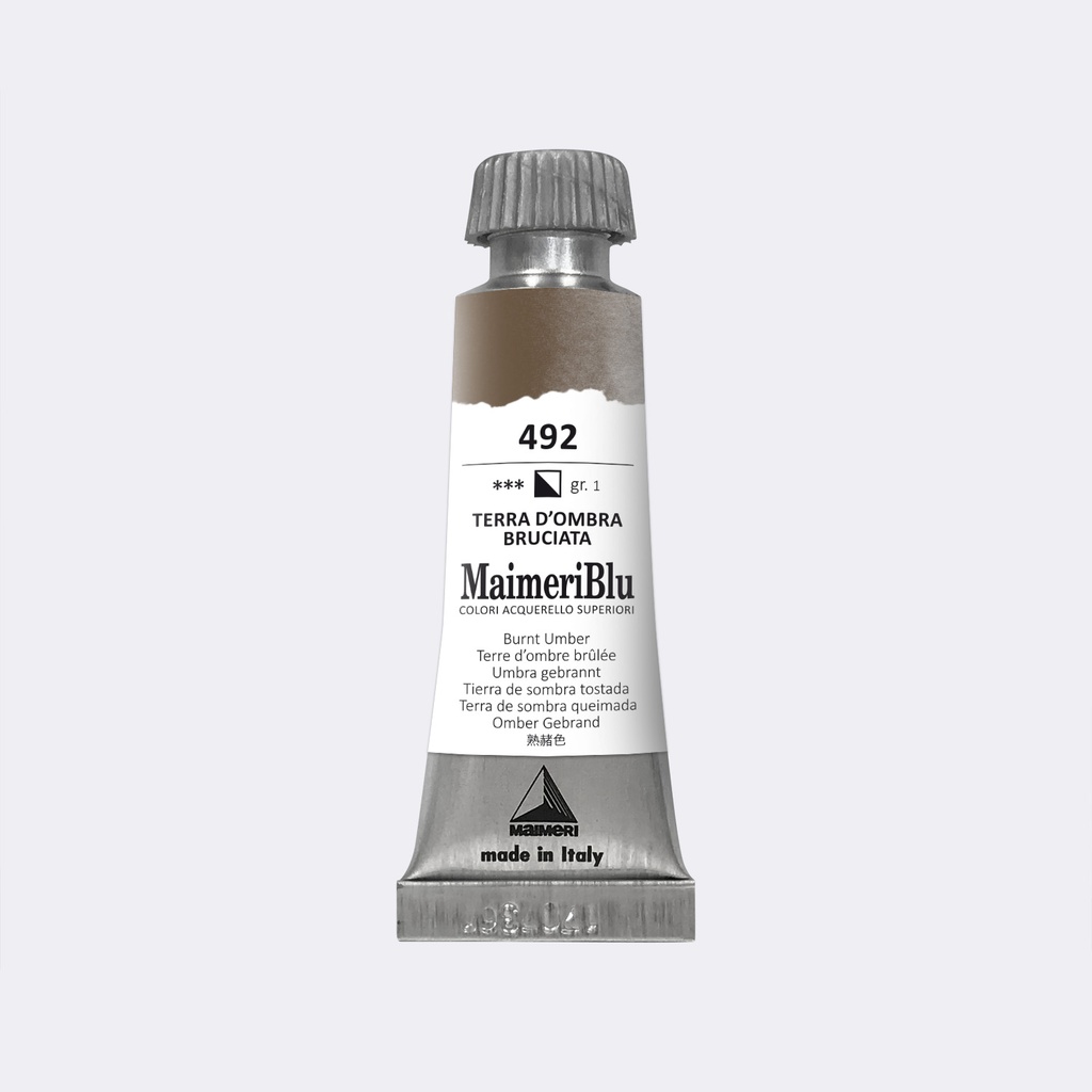 Maimeri Blu Watercolours 12ml Tube Series 1 Burnt Umber **ND** *SO*