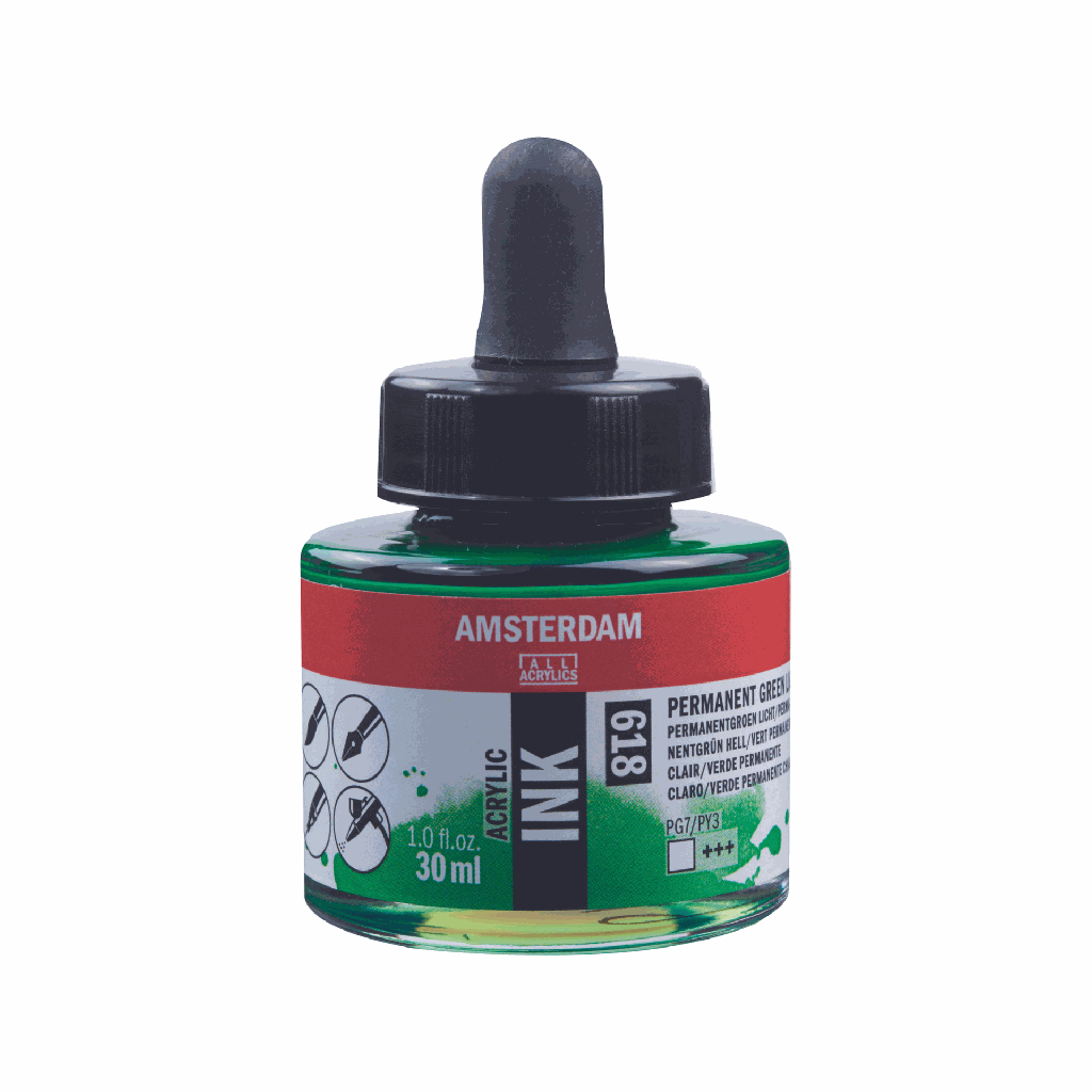 Amsterdam Acrylic Ink 30ML PERM.GREEN LT **ND**