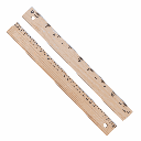 Ruler Wood Metal Edge Bevelled 12" (50185)